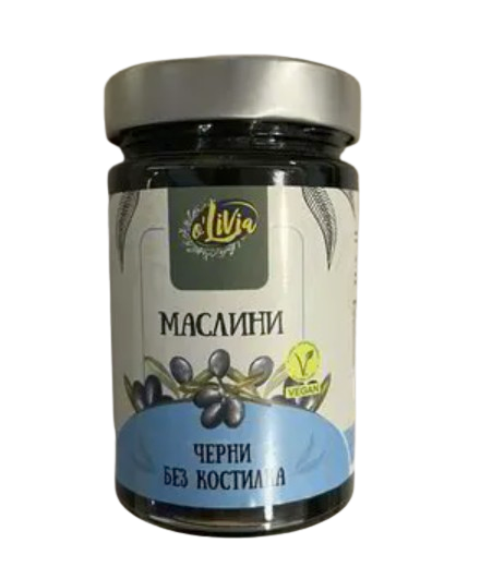 Маслини - черни без костилка 140гр.